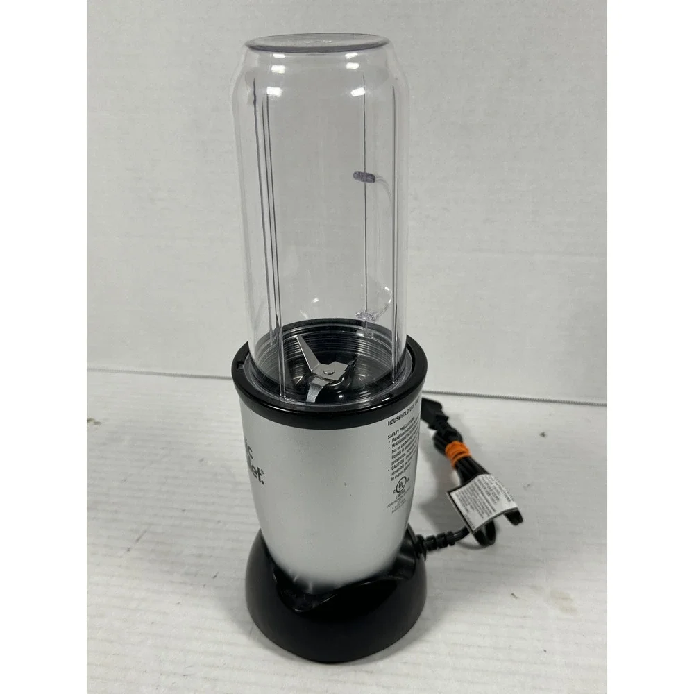 Magic Bullet Personal Blender Silver Black MB-WL076C-02 with Tall Handle‎ Cup